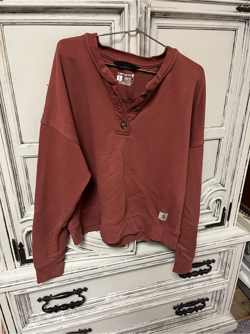 Carhartt Women’s Henley Sweatshirt - Rust